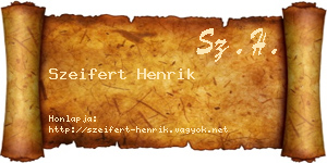 Szeifert Henrik névjegykártya